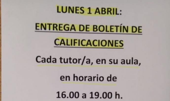 LUNES 1 ABRIL ENTREGA DE NOTAS de 4 a 7/ HISTÓRICO AUDICIONES, INFO EXÁMENES, TUTORIAS