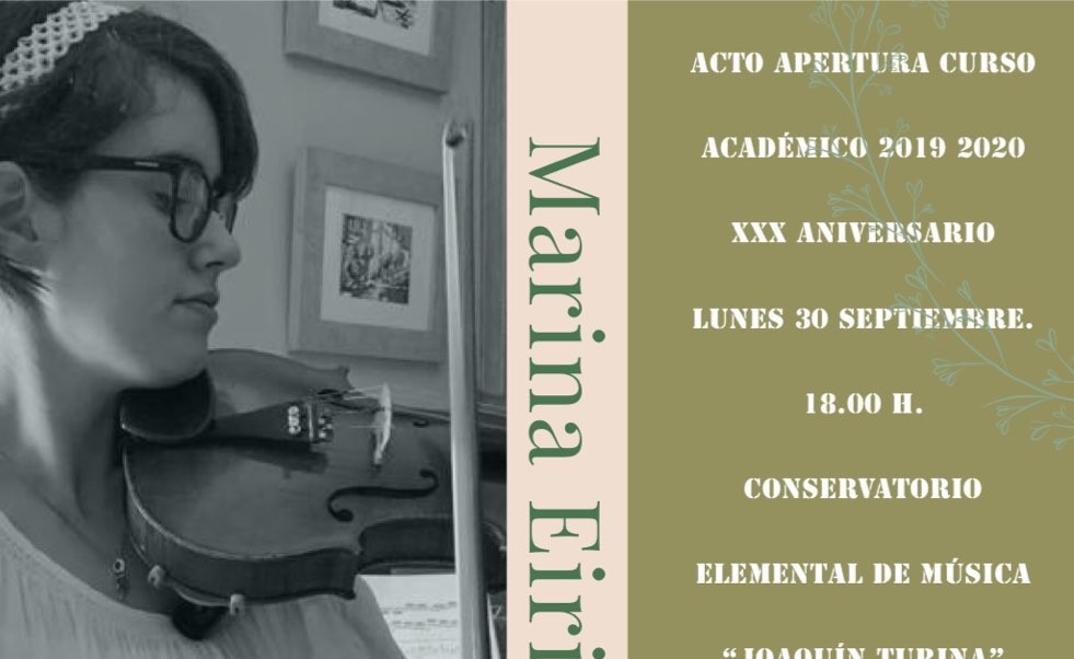 MARINA EIRIZ ZARAZAGA EN EL ACTO DE APERTURA DEL CURSO ACADEMICO 19/20. LUNES 30 DE SEPTIEMBRE – 18.00 h.