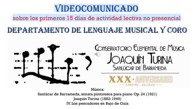 VIDEOCOMUNICADO SOBRE LENGUAJE MUSICAL