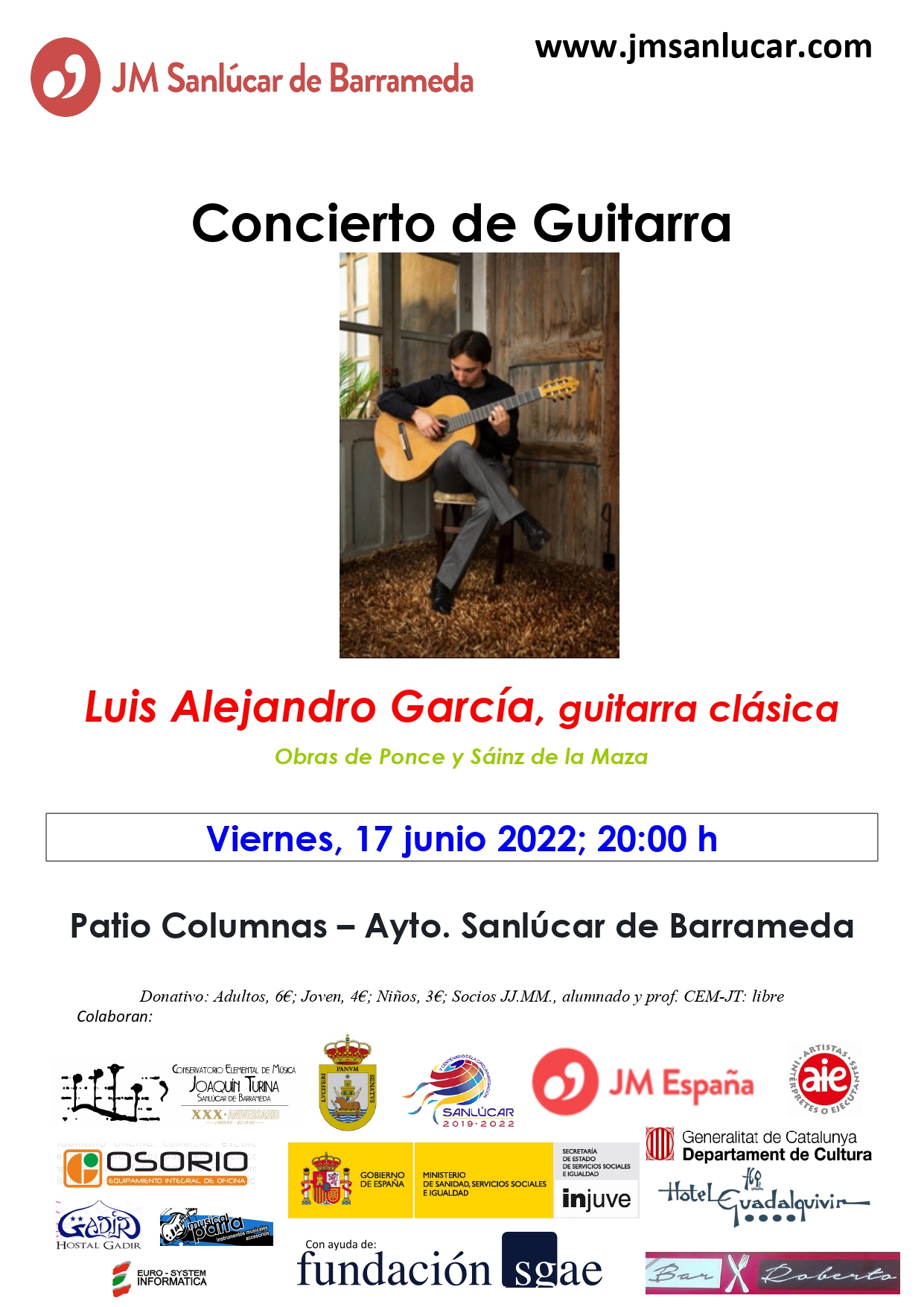 CONCIERTO DE GUITARRA VIERNES 17 JUNIO