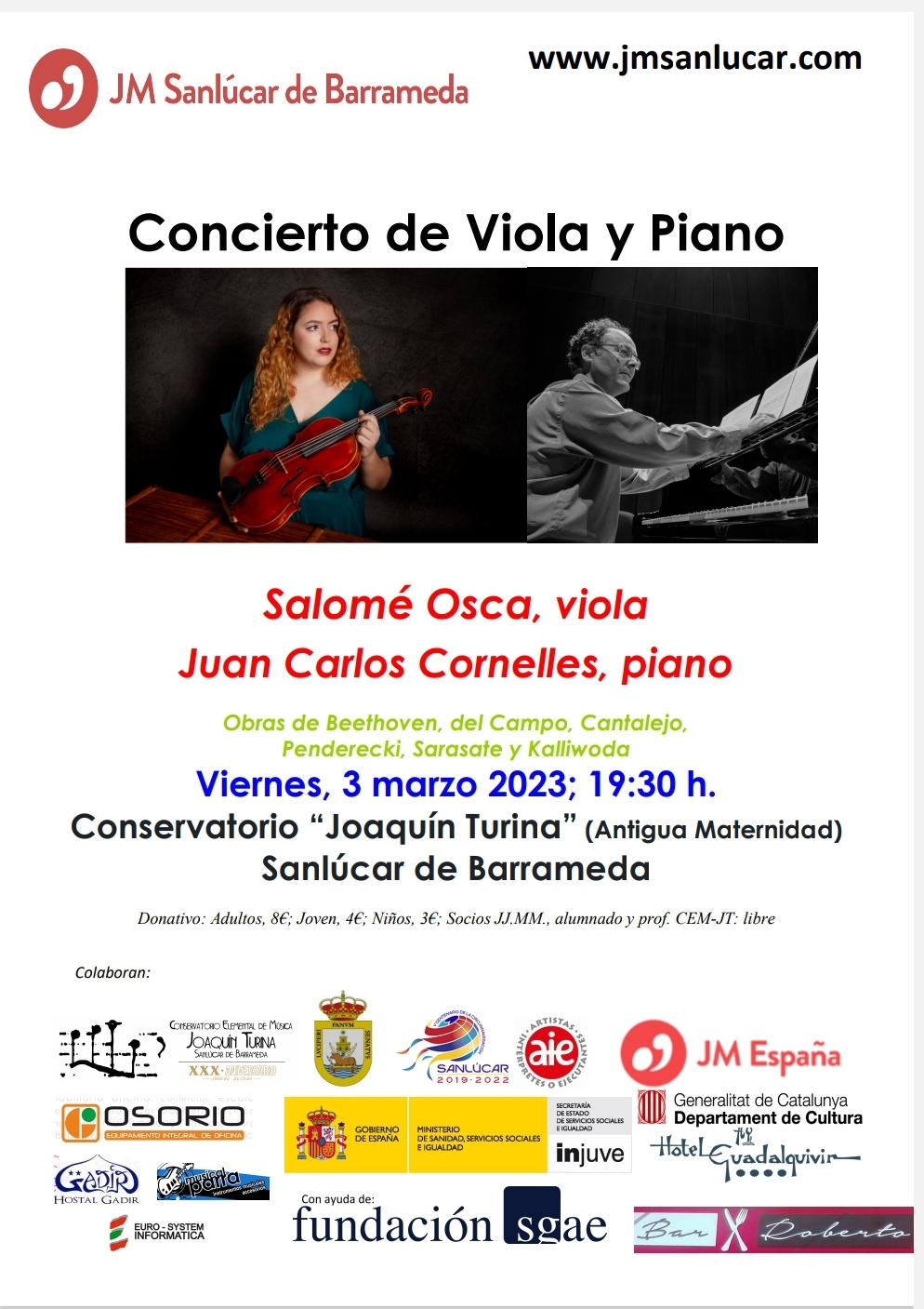 Concierto de viola y piano.